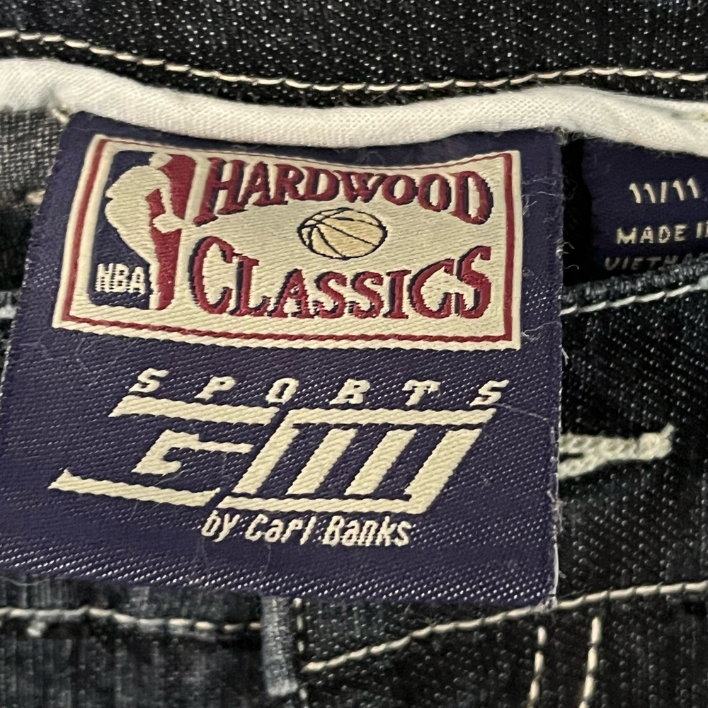 NBA Hardwood Classics Sports GIII By Carl Banks Vintage Embroidered Jeans Sz 11 - Picture 8 of 16